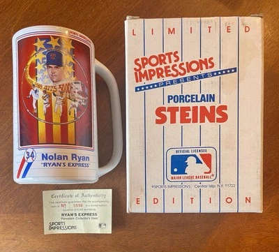 Nolan Ryan Ryan's Express 1990 Sports впечатления керамическая штайн новый в коробке винтажный - Изображение 1 из 4