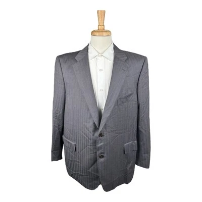 Terno de lã Caruso Su Misura listrado cinza Super 150s tamanho 50R 42x30 - Imagem 1 de 4