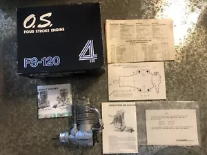 O.S FS-120 series O.S. MAX SX 4 stroke RC Engine Used w/box manuals moves GS14 - Picture 1 of 12