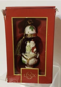 Lenox Weihnachtskugel Ornament 2022 Glaskugel mit Weihnachtsmann und Weihnachtsbaum BOX DA - Bild 1 von 8