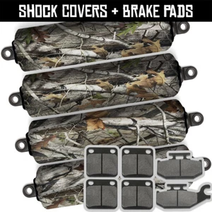 Front+Rear Hunter Shock Covers + Brake Pads for Yamaha Kodiak 400 FA 00-02 05-06 - Picture 1 of 13
