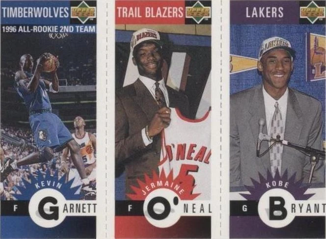 1996-97 Upper Deck Collector's Choice - Mini-Cards Kobe Bryant, Kevin Garnett, Jermaine O'Neal #M129-158-139 (RC)