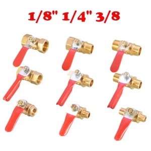 Brass Ball Valve 1/8" 1/4" 3/8"  Male/Female Ball Valve -  Fuel Air Water Gas - Picture 1 of 27