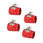 4Pcs Red AN6 Hose Finisher Clamp Hose End Cover Fitting Adapter Connector Alloy