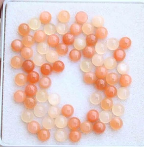 Lote de 70 piezas de piedras preciosas sueltas cabujón redondo piedra lunar melocotón natural 22,10 quilates 4 mm - Imagen 1 de 2