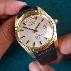 RARE Technos President Star Chief 1960's Automatic Swiss Day Date Vintage Watch - Picture 1 of 6