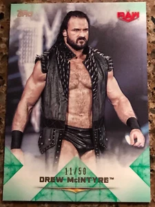 Drew Mcintyre 2020 Topps WWE indiscutible verde paralelo #9 SN12/50 como nuevo campeón de la WWE - Imagen 1 de 2