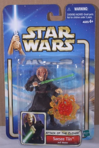 2002 HASBRO STAR WARS ATTACK OF THE CLONES SAESEE TIIN JEDI MASTER FIGURE MINT! Cover