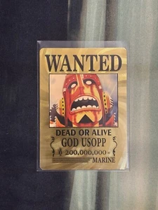 God Usopp One Piece Wanted Poster Gold Card - Picture 1 of 2
