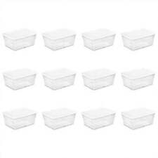 16Quart Stackable Clear Plastic Storage Tote Container with Opaque Latching Lid