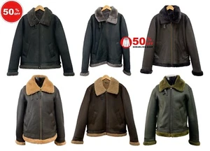Men's B3 Aviator Pilot Air force Real Shearling Sheepskin Leather Jacket Reagan - Picture 1 of 15