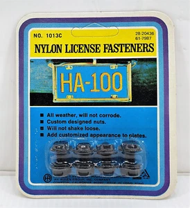 Vintage Hollywood Accessories Nylon License Plate Fasteners Screws Nuts NOS New - Picture 1 of 6