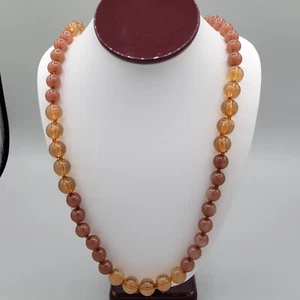 Womens Chunky Molded Brown Round Shaped Beaded Fashion Long Necklace 26 in - Picture 1 of 5