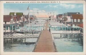 Rockaway Beach Queens LI NY - COTTAGES ON HOLLAND AVENUE PIER - Postcard