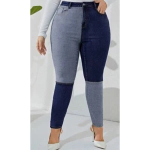 NWOT SHEIN Women Skinny High Waist Stretch Jeans With Color Block Plus: 3XL(18) - Picture 1 of 4