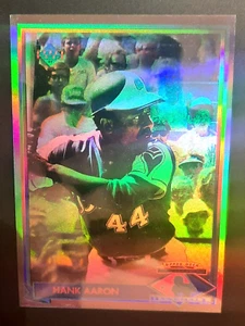 HANK AARON-1991 CUBIERTA SUPERIOR HÉROES HOLOGRAMA INSERTO ⚾️ TARJETA DE BÉISBOL-BRAVES-HH1 - Imagen 1 de 8
