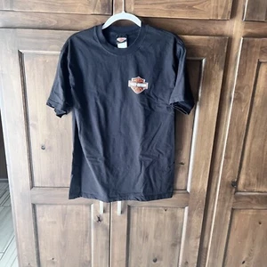 Harley Davidson-Mens Black T-Shirt Tulsa Oklahoma on the Back Size M - Picture 1 of 13