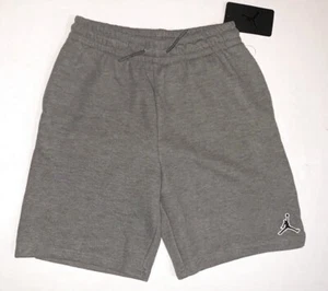 NWT Nike Air Jordan Embroidered Logo Boy's Large Gray Fleece Shorts 95A872 - Picture 1 of 4