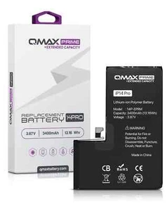 QMAX Prime Extended Capacity Replacement Battery for iPhone 14 Pro (3400 mAH) - Picture 1 of 1