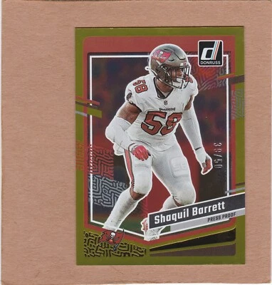 2023 Panini Donruss Press Proof Gold 39/50 Shaquil Barrett #281 EX-NM+ - Image 1 of 2