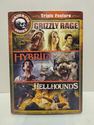 Maneater Series Triple Feature 3-DISC DVD Grizzly Rage Hybrid & Hellhounds New - Image 1 of 2