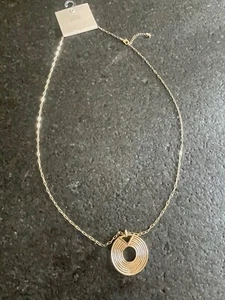 14th & Union Statement Necklace - Gold Tone With Circle Pendant - Picture 1 of 6