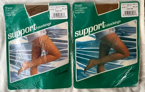 VTG..2 PR..PRIMROSE..SHEER SUPPORT..STOCKINGS..SUNTONE..X-TALL..NIP - Picture 1 of 4