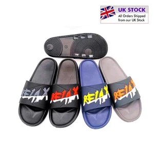 HOMBRE VERANO FLIP FLOP SLIDER DISEÑADOR MULAS PLAYA PISCINA GIMNASIO SANDALIA DESLIZANTE REINO UNIDO - Imagen 1 de 14