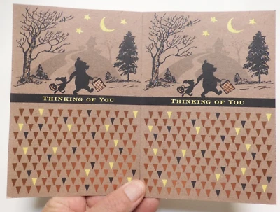 2 Cards Hallmark Nice HALLOWEEN Winnie The Pooh Thinking of You Sweet - Image 1 of 4