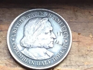 TOUGH XXX RARE 1892 Silver Columbian Exposition U.S. Commemorative Half Dollar - Picture 1 of 2