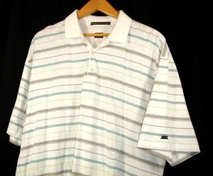 Polo golf Tiger Woods Nike uomo 2XL manica corta bianco blu marrone - Foto 1 di 6
