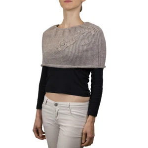 Marlboro XAS27501900 Mantella Coprispalle Poncho da Donna in Lana Beige -51% - Foto 1 di 2