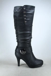 NEW Women's Round Toe High Heel Platform Zip Casual Dress Knee High Boots Shoes - Picture 1 of 50