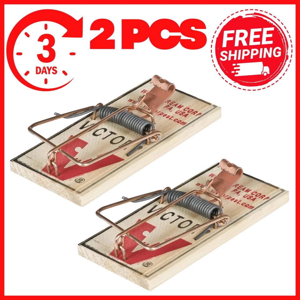 Victor Metal Pedal Mouse Trap M023 2 Pack Wooden Snap Traps Easy Quick Kill