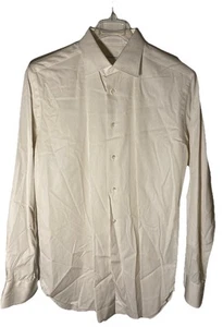 ERMENEGILDO ZEGNA Finest Quality Cotton Dress Shirt-Size 16.5-Ivory Pin Stripe - Picture 1 of 7