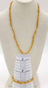 Citrine Polished Chips Necklace/Bracelet Set w 14K Solid Yellow Gold Clasps Vntg - Picture 1 of 4