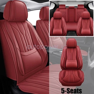 Car Seat Covers For Mercedes-Benz 5-Seats Full Set Front + Rear Cushion Wine Red - Изображение 1 из 4