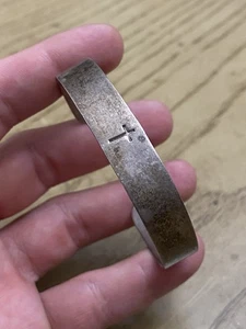 Mexico Taxco Signed HOB Sterling Silver 925 Cross Design Cuff Bracelet - Picture 1 of 4