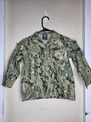 Trooper Americas Navy Boys Size Small Color Camo Long Sleeve With Pockets Shirt - Image 1 of 4