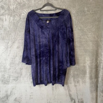 Женская туника кокомо размер 1X фиолетовая завиток со стразами капризная эластичная - Изображение 1 из 4