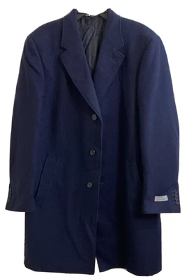 Canali Men's Single Breasted Wool Overcoat in Navy FF00204/304- Euro 56R US46R - Image 1 of 4