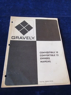 De colección 1974 Gravely Convertible 10 y Convertible 12 Manual del Propietario C442 Foto 1 de 4
