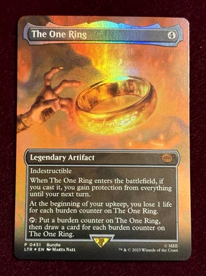 The One Ring Lord of the Rings Borderless Foil Promo Magic The Gathering Card - Image 1 of 4