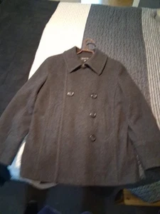 Braetan Classic Jacket Womens Preppy Black 100% Wool P-Coat Size 1X - Picture 1 of 10