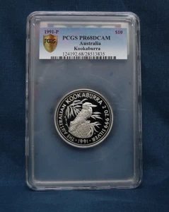 1991 $10 AUSTRALIA KOOKABURRA  2 OZ. PCGS PR68 - **RARE** - Picture 1 of 5