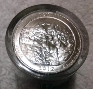 Danbury Mint 2012 Denali ALASKA State Quarters UNC - BU 12 Coins in SEALED Roll  - Picture 1 of 6