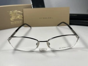 New Burberry 1157 Eyeglasses 1005 Gloss Black & Silver Frames 52/17/135 😎 - Picture 1 of 8