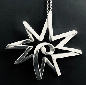 Collar colgante de plata esterlina de 2,75"" estrella sol estrella de 30"" Tiffany & Co Paloma Picasso - Imagen 1 de 6