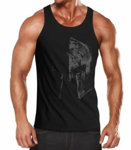 Herren Tank-Top Bedruckt Sparta-Helm Spartaner Helmet Printshirt Muskelshirt - Bild 1 von 3
