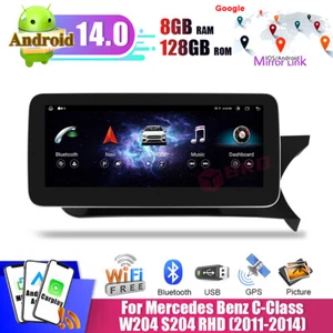 Autoradio 12,3" per Mercedes-Benz C-W204 RHD Android 14 CarPlay 8+128GB NTG 4,5 - Foto 1 di 14